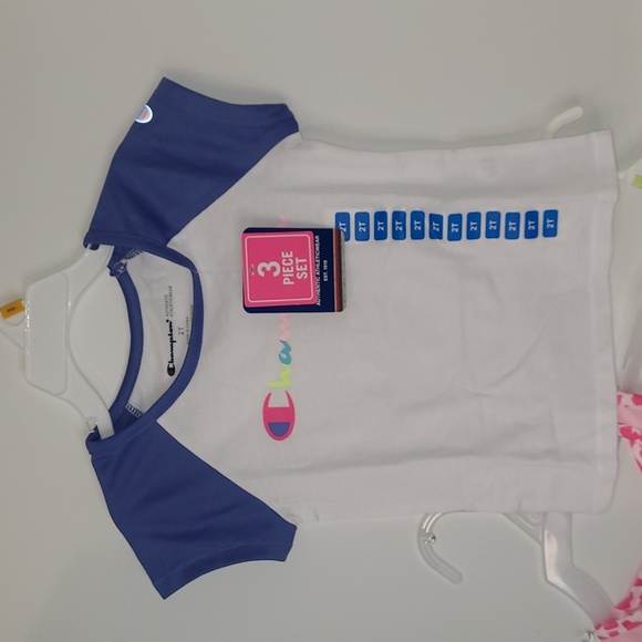 NWT Champion 3pc Activewear Set Girls Toddler Size Various White-Grey-Blue-Pink) - Picture 4 of 10
